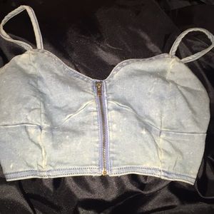 Jean bralette crop too